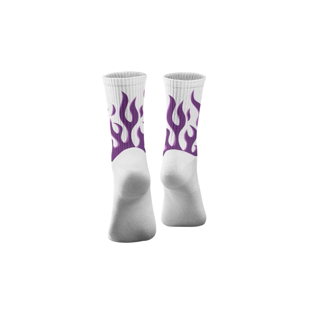 Purple Flames Crew Socks