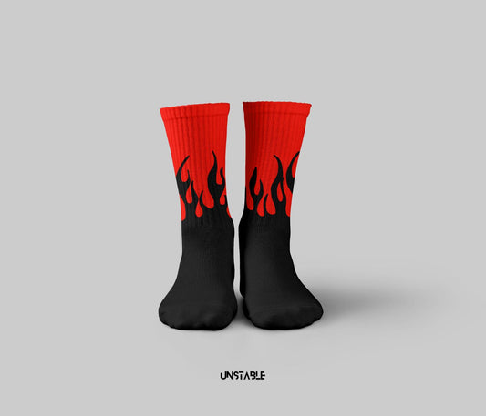 Blaze away Flames collection crew socks unstable clothing