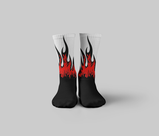 premium socks fire flames socks 