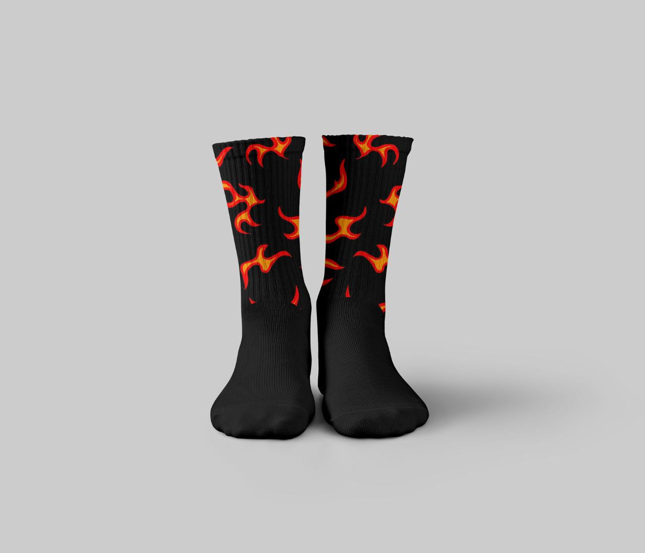 Black naruto flames crew socks