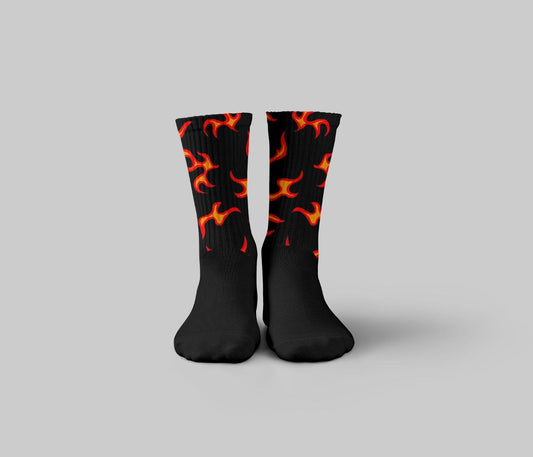 Black naruto flames crew socks