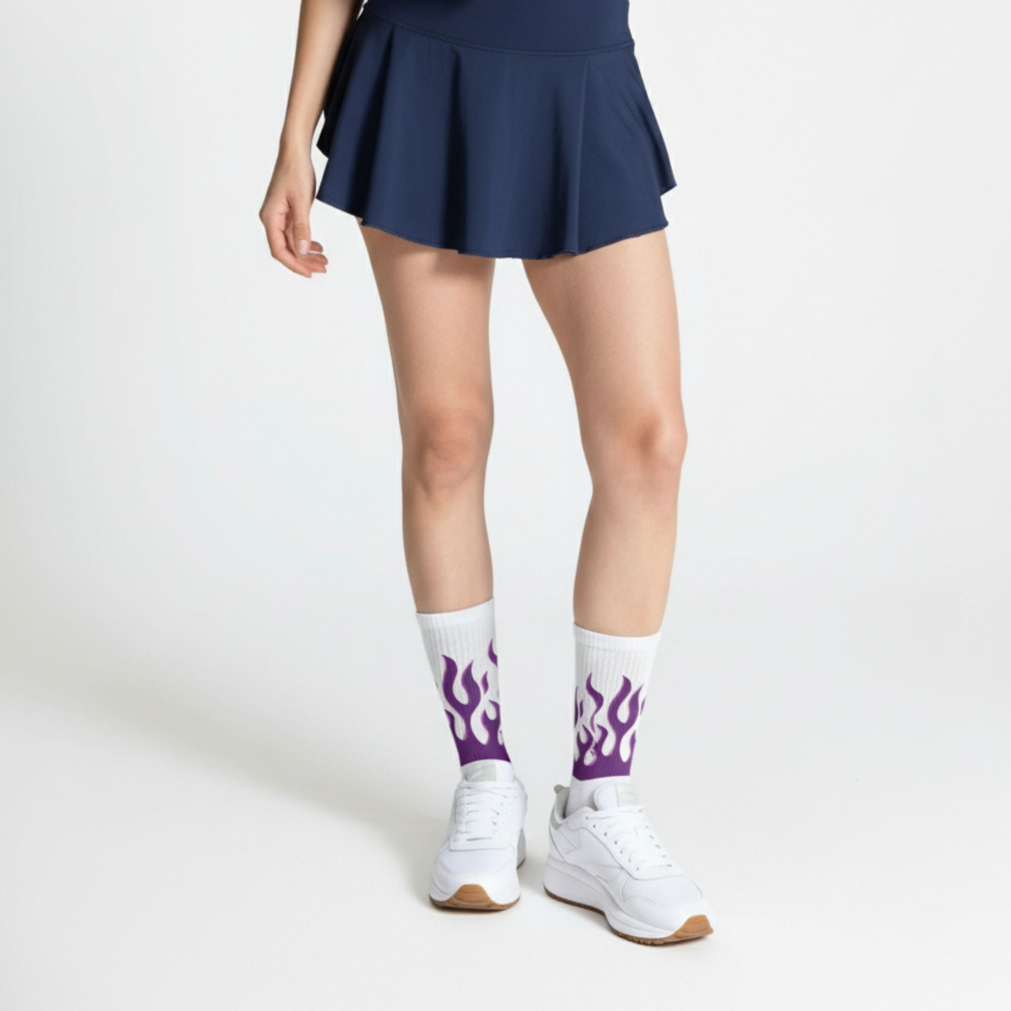 Purple Flames Crew Socks