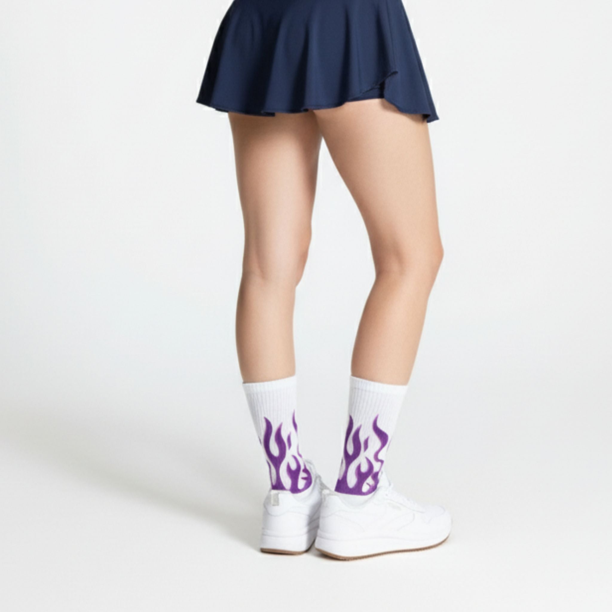 Purple Flames Crew Socks