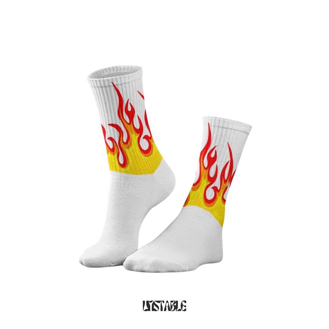Vintage Flames Crew Socks