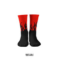blazeawayflames crew socks unisex fire print