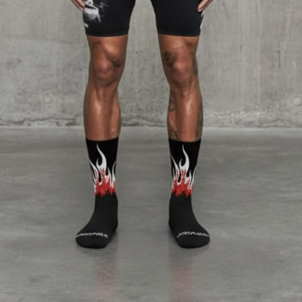 Dark Blaze Flames Crew Socks