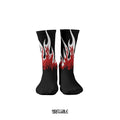dark blaze flame graphic crew socks unisex