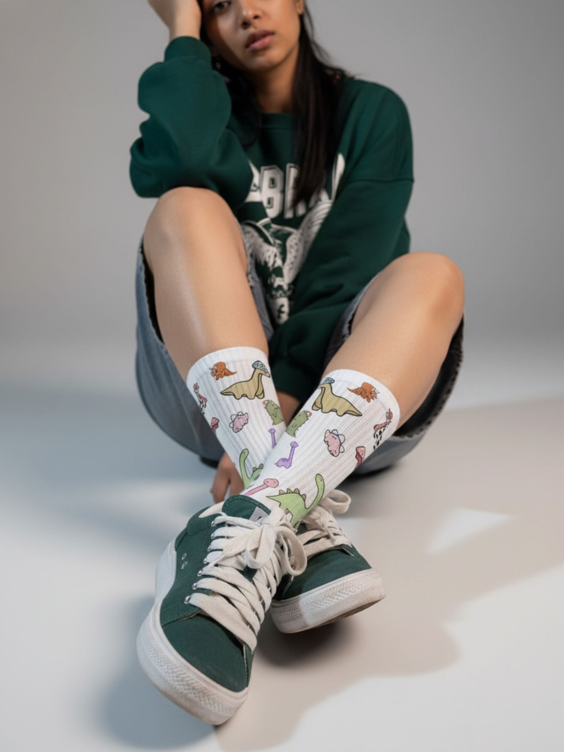 Cute Crew Socks – Dino Squad