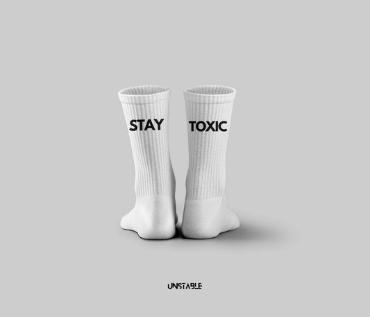 Stay Toxic crew Socks funny cool and qurky socks