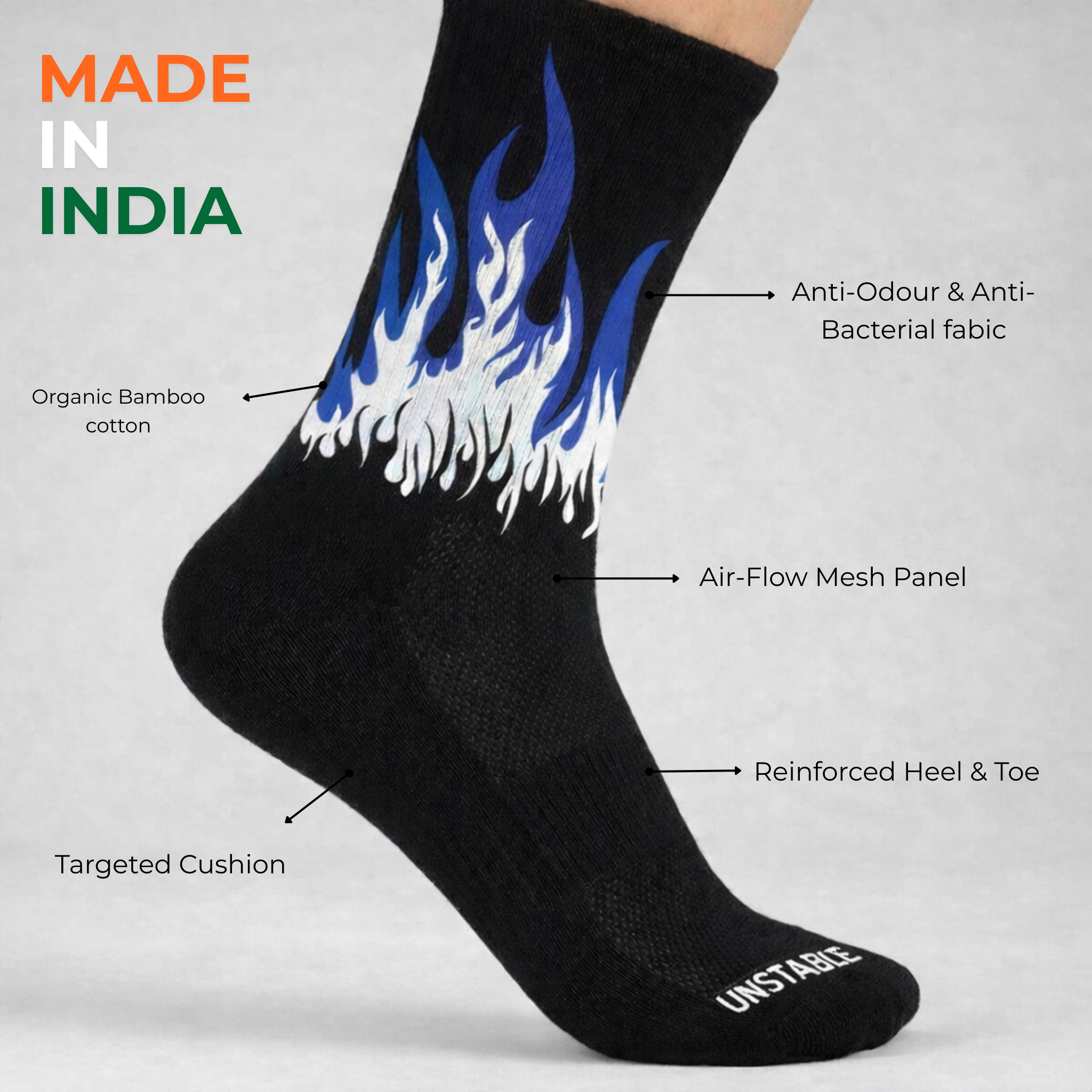 Frozen Flames Crew Socks