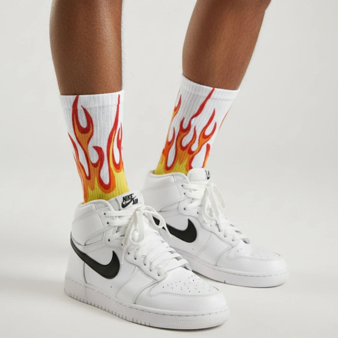 Vintage Flames Crew Socks