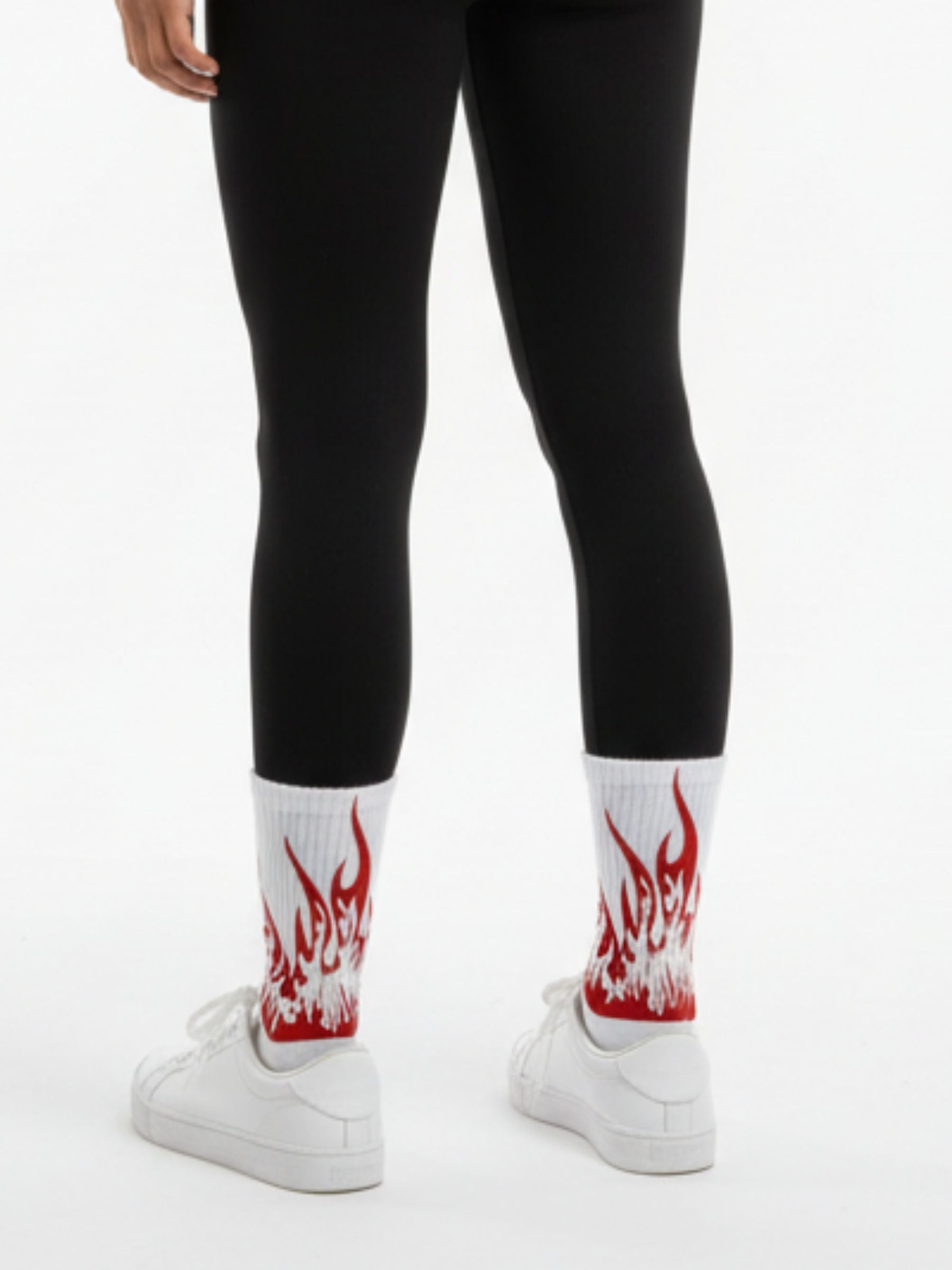 White Heat Flames Crew Socks