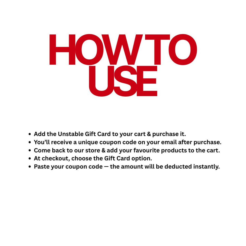 UNSTABLE GIFT CARD